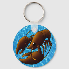 Cute Cartoon Oranje Lobster Sleutelhanger