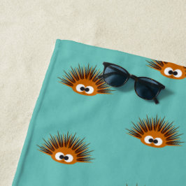 Cute Cartoon Oranje Zee Urchin Pattern Strandlaken