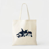 Cute Cartoon Orca Family Bag Tote Bag (Voorkant)