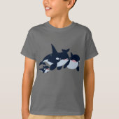 Cute Cartoon Orca Family Kinder T-Shirt (Voorkant)