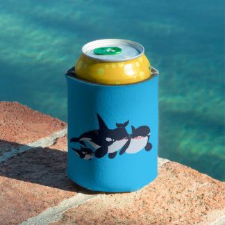 Cute Cartoon Orca Family Koelbox Blikjeskoeler