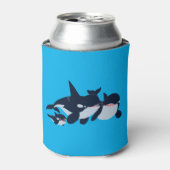 Cute Cartoon Orca Family Koelbox Blikjeskoeler (Blikje Voorkant)