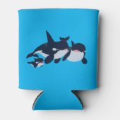 Cute Cartoon Orca Family Koelbox Blikjeskoeler (Voorkant)