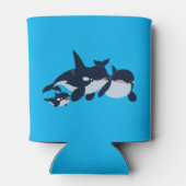 Cute Cartoon Orca Family Koelbox Blikjeskoeler (Achterkant)