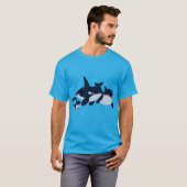 Cute Cartoon Orca Family T-Shirt (Voorkant volledig)