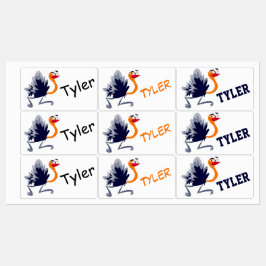 Cute Cartoon Ostrich Labels