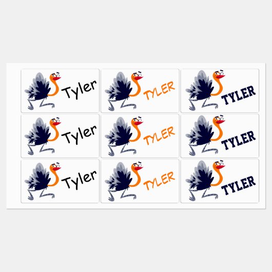 Cute Cartoon Ostrich Labels (Vel)