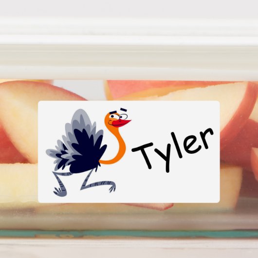 Cute Cartoon Ostrich Labels (Aangebracht)
