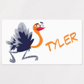 Cute Cartoon Ostrich Labels (Design 2)