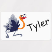 Cute Cartoon Ostrich Labels (Design 1)