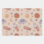 Cute Cartoon Outer Space Seamless Pattern Design Inpakpapier Vel (Voorkant 2)