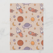 Cute Cartoon Outer Space Seamless Pattern Design Kaart (Voorkant)
