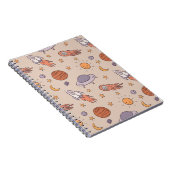 Cute Cartoon Outer Space Seamless Pattern Design Notitieboek (Rechterzijde)