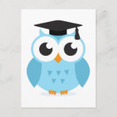 Cute cartoon owl afstuderen met mortarboard aankondigingskaart (Voorkant)