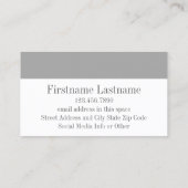 Cute Cartoon Owl - Blue and Grey Custom Name Visitekaartje (Achterkant)