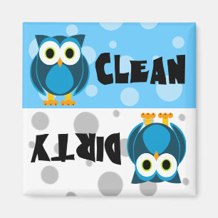 Cute Cartoon Owl Clean/Dirty Dishwasher Magnet