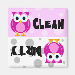 Cute Cartoon Owl Clean/Dirty Dishwasher Magnet