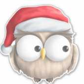 Cute Cartoon Owl Kerstmis Sticker (Voorkant)
