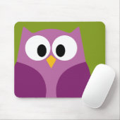 Cute Cartoon Owl met Bright kleuren Big Eyes Muismat (Met muis)