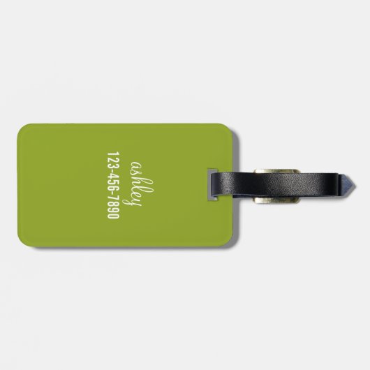 Cute Cartoon Owl Paars en Pistachio Custom Name Bagagelabel (Achterkant horizontaal)