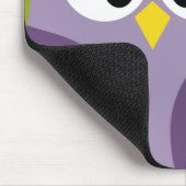 Cute Cartoon Owl Paars en Pistachio Custom Name Muismat (Hoek)