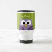 Cute Cartoon Owl Paars en Pistachio Custom Name Reisbeker (Center)