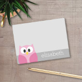 Cute Cartoon Owl - Roze en grijze aangepaste naam Post-it® Notes