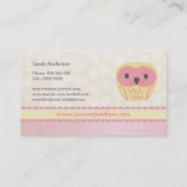 Cute Cartoon Owl Shabby Chic Pink Visitekaartje (Achterkant)