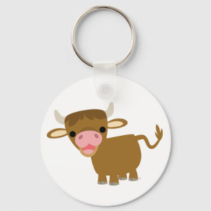 Cute Cartoon Ox sleutelhanger
