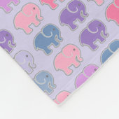 Cute Cartoon Paars Elephant Patroon Fleece Deken (Hoek)