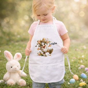 Cute Cartoon Paasei Illustratie Kinder Schort