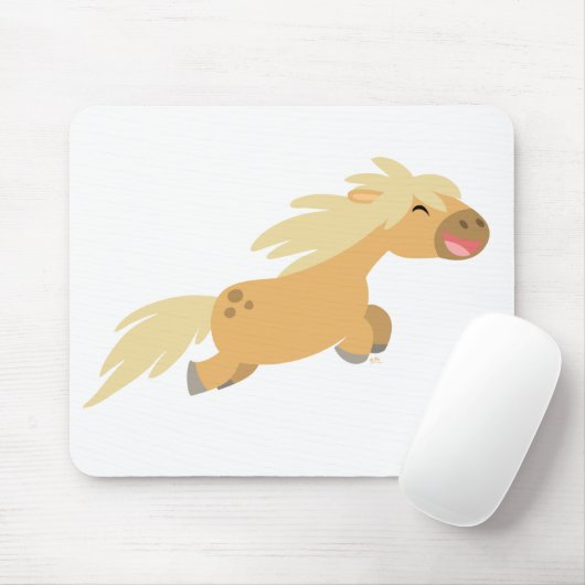 Cute Cartoon Palomino Pony mousepad Muismat (Met muis)