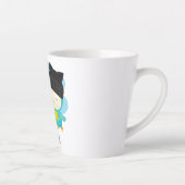 Cute Cartoon Pals - Happy Unicorn & Bird Latte Mok (Rechts)