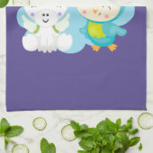 Cute Cartoon Pals - Happy Unicorn & Bird Theedoek (Gevouwen)