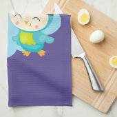 Cute Cartoon Pals - Happy Unicorn & Bird Theedoek (Quarter Fold)