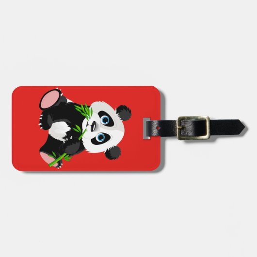 Cute cartoon Panda Beer Bagagelabel (Voorkant horizontaal)