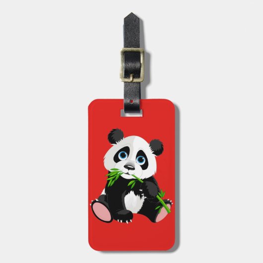 Cute cartoon Panda Beer Bagagelabel (Voorkant verticaal)