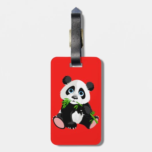 Cute cartoon Panda Beer Bagagelabel (Achterkant verticaal)