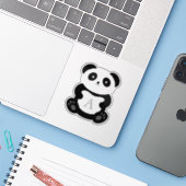 Cute Cartoon Panda Beer Monogram Sticker (Laptop met iPhone)