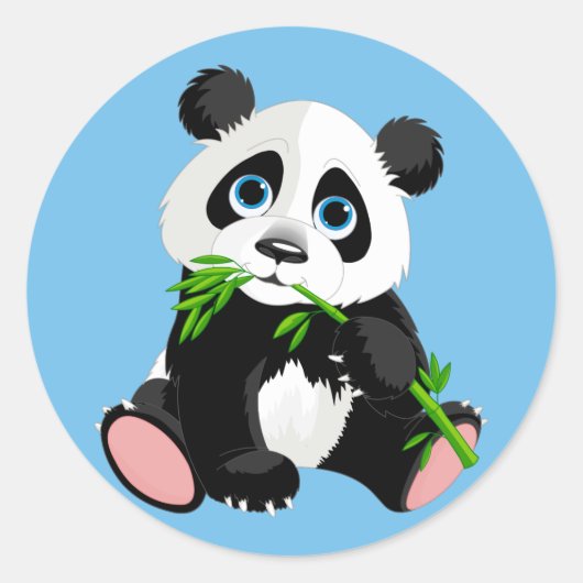Cute Cartoon Panda Beer Ronde Sticker (Voorkant)
