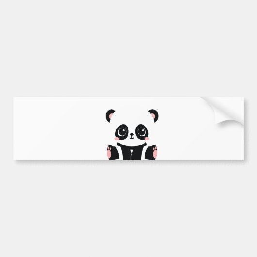Cute cartoon panda bumpersticker (Voorkant)
