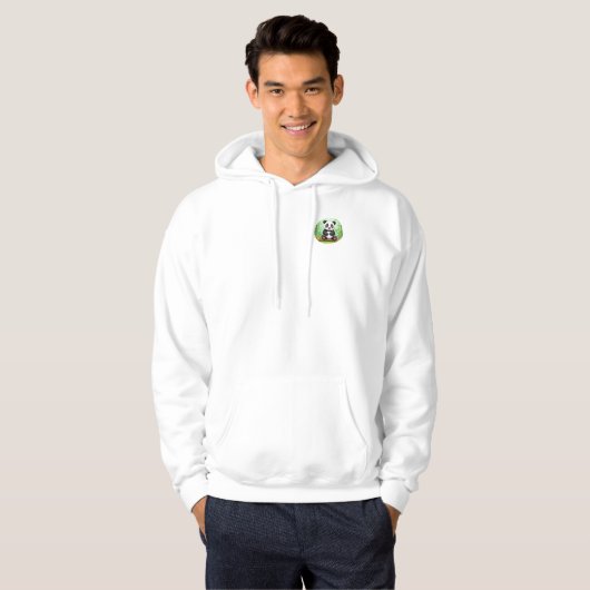 Cute Cartoon Panda on Bamboo Patch Hoodie (Voorkant volledig)