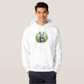 Cute Cartoon Panda on Bamboo Patch Hoodie (Voorkant volledig)