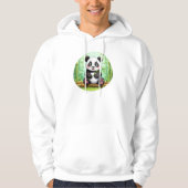 Cute Cartoon Panda on Bamboo Patch Hoodie (Voorkant)