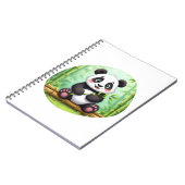 Cute Cartoon Panda on Bamboo Patch Notitieboek (Linkerzijde)