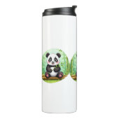 Cute Cartoon Panda on Bamboo Patch Thermosbeker (Gedraaid links)