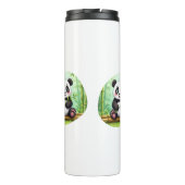 Cute Cartoon Panda on Bamboo Patch Thermosbeker (Achterkant)