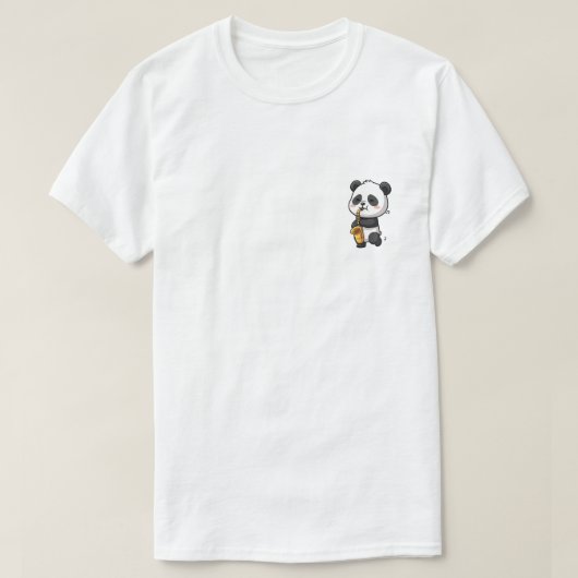 Cute Cartoon Panda Playing Golden Saxophone T-shirt (Design voorkant)