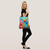 Cute Cartoon Parrot Bunny Art Tote Bag (Op model)