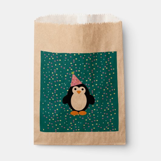 Cute Cartoon Party Penguin Bedankzakje (Voorkant)
